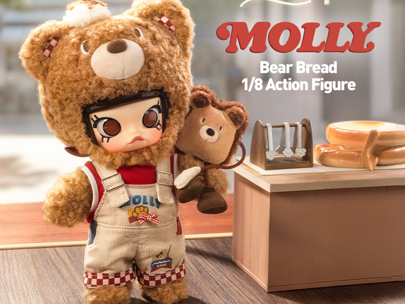 MOLLY Bear Bread 1/8 アクションフィギュア - POP MART JAPAN MOLLY Bear Bread 1/8 アクションフィギュア - POP MART JAPAN