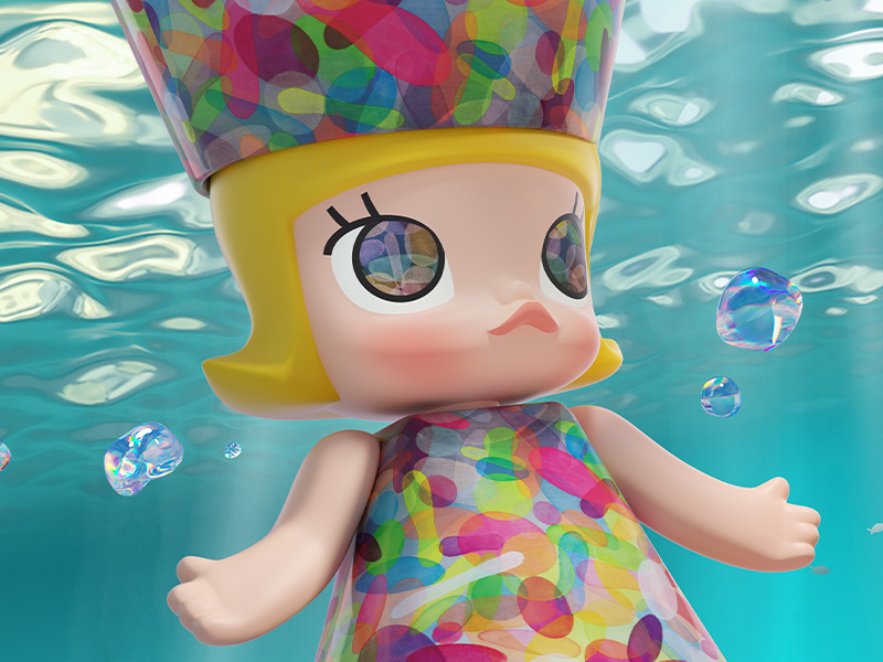MEGA ROYAL MOLLY 400% Huang Yuxing-Bubbles - POP MART JAPAN MEGA ROYAL MOLLY 400% Huang Yuxing-Bubbles - POP MART JAPAN