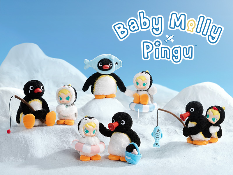 Baby Molly × Pingu Happy Fishing シリーズ ぬいぐるみ Baby Molly × Pingu Happy Fishing シリーズ ぬいぐるみ