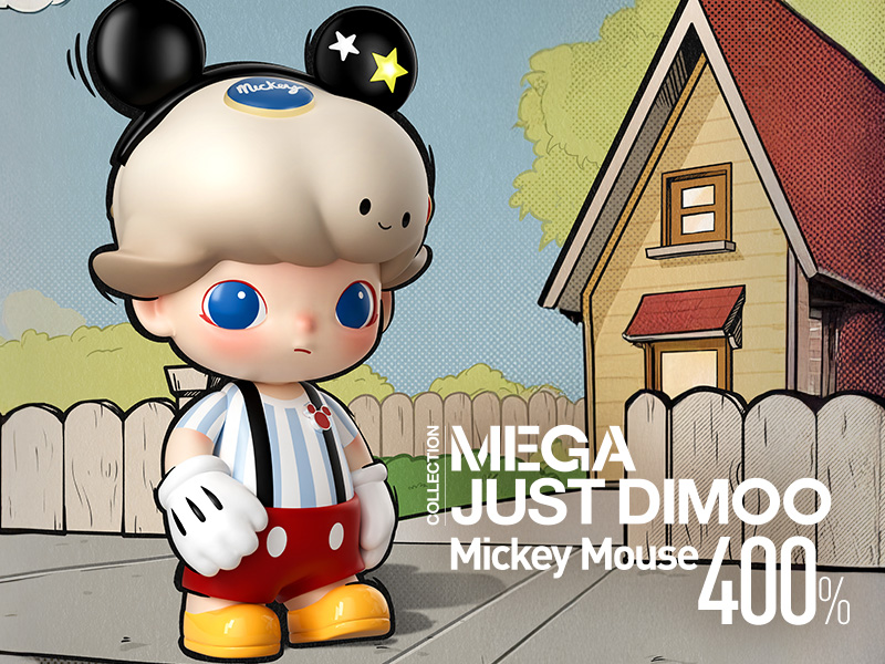 MEGA JUST DIMOO 400% Mickey Mouse - POP MART JAPAN MEGA JUST DIMOO 400% Mickey Mouse - POP MART JAPAN