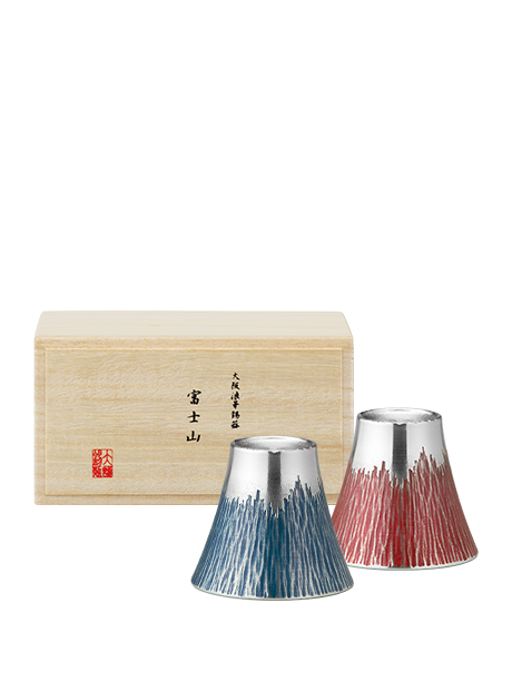 限定価格セール! 富士山 ぐい呑 青朱ペア - 大阪錫器 公式オンラインショップ 和酒器
