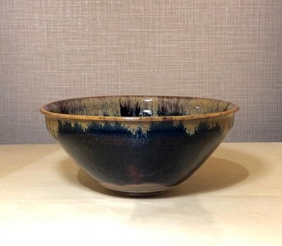 高取焼 福岡藩藩窯 鳥飼茶屋窯 黒田家家紋「藤巴」在銘 天目茶碗 高取焼 福岡藩藩窯 鳥飼茶屋窯 黒田家家紋「藤巴」在銘 天目茶碗