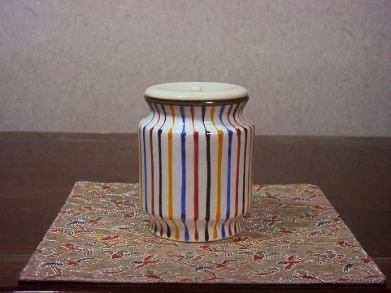 茶道具 日吉窯 加藤丈佳造 色絵金彩花文 香合 共布共箱 V 8484