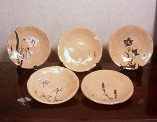 平安 田中渓峰造 数茶碗 9客 共箱 京焼