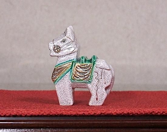 京焼・清水焼　東山窯　宮永東山（初代）作　三春駒　香合　共布箱　無傷　保証。 京焼・清水焼 東山窯 宮永東山（初代）作 三春駒 香合 共布箱 無傷。