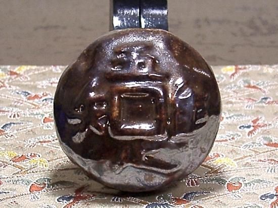 京焼・清水焼 聚楽焼 吾唯足知 香合 在銘 共箱 無傷。