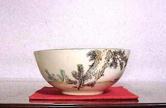 明治初期 錦光山在銘貝型蓋付皿 木箱付幅11.2