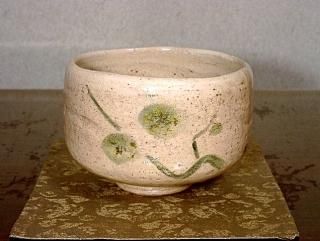 常滑焼 松本重信 作 山本石荘絵付 鉄絵茶碗 共箱 無傷。