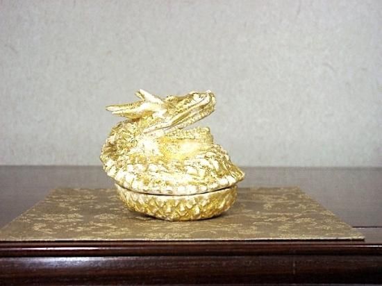 【超歓迎】 珍品】美濃焼 織部焼 香道具 龍の頭型香合 龍頭香合 陶印あり 彫刻・オブジェ