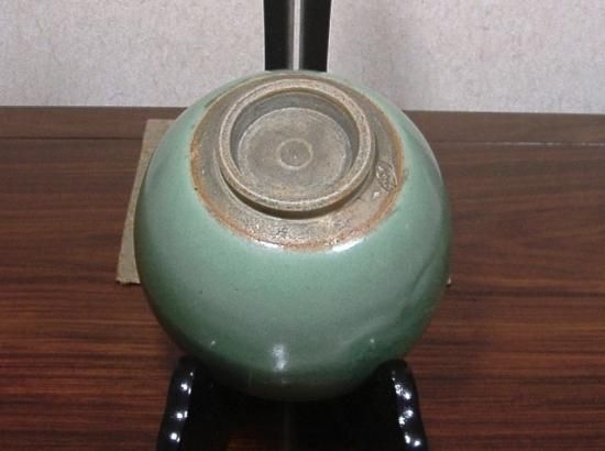 ★大人気商品★ 長角印と楕円印 緑釉茶碗 ぼてぼて茶碗 在銘 保証 共箱 無傷 アンティーク雑貨