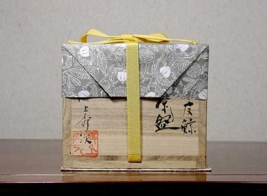 唐津焼 今岳窯 溝上藻風（秀次） 作 皮鯨 茶碗 無傷 共箱。
