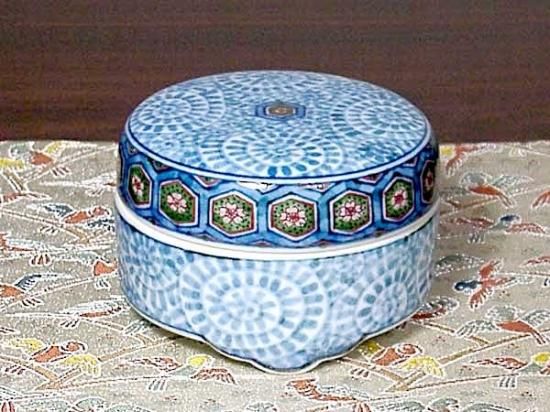 有田焼 村上玄輝 作 亀甲唐草文 香合 共箱 無傷 保証