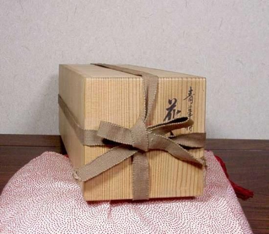 京焼・清水焼 都月庵 三国丹祐 作 青華詩文 花入 無傷 共箱 保証
