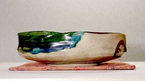 水月窯 鉄砂 茶碗 山内砂川 赤津 桐共箱古美術時代物骨董品 美濃