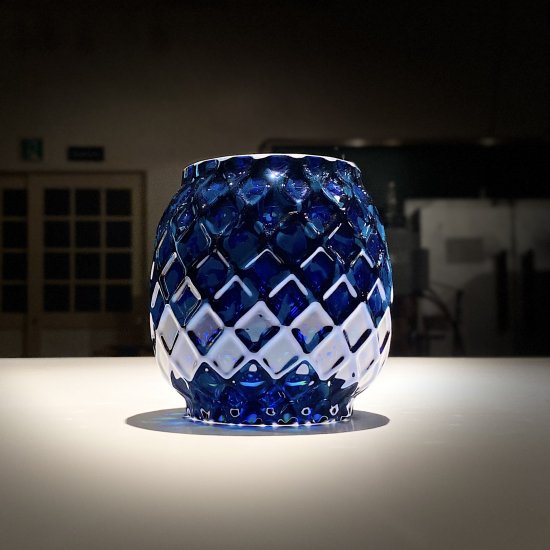 Magma Glass Studio【ランタングローブ】Blue Mirror