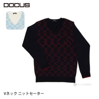 (クリアランス)ドゥーカス DOCUS メンズゴルフウェア Vネック ニット シャツ セーター DCM16S004 