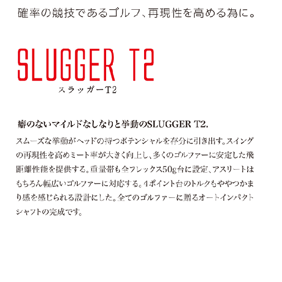 slugger T2シャフト+スリーブ+グリップ付き（Reloaded+ドライバー用） - shop-docus
