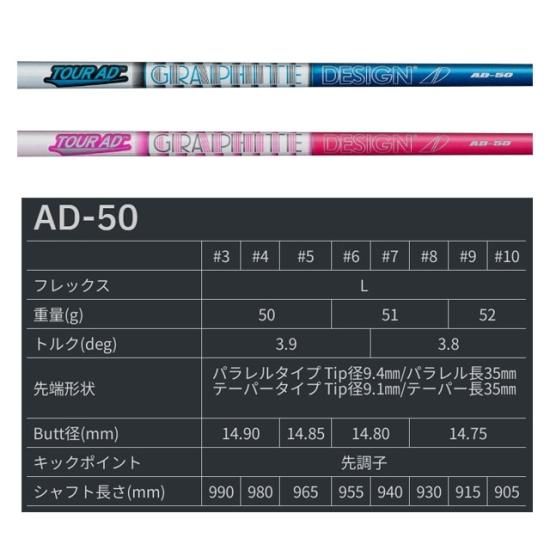 ツアーAD　AD-50　L　フレックス　6-PW　アイアン用　6本　セット ツアーAD AD-50 L フレックス 6-PW アイアン用 6本 セット