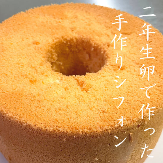 二年生卵のシフォンケーキ 百鶏園 二年生卵のシフォンケーキ 百鶏園