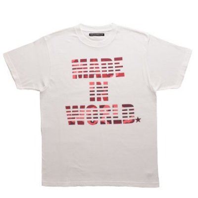 crew neck tee <br /> (camouflage) white  red
