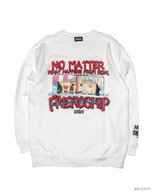 <img class='new_mark_img1' src='https://img.shop-pro.jp/img/new/icons14.gif' style='border:none;display:inline;margin:0px;padding:0px;width:auto;' />crew neck sweat（Friendship）white