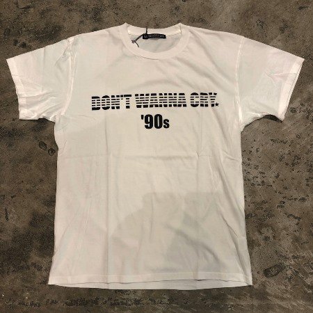 crew neck tee (DON'T WANNA CRY) white
