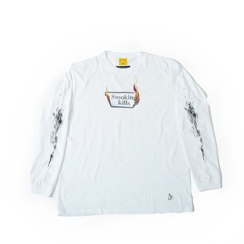 <img class='new_mark_img1' src='https://img.shop-pro.jp/img/new/icons14.gif' style='border:none;display:inline;margin:0px;padding:0px;width:auto;' />long sleeve teeflare smoking kills<br /> white