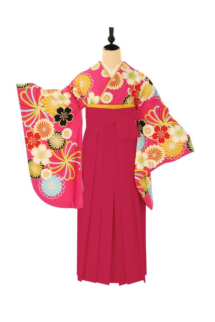 コンパクトな梱包になります結城紬　刺繍　吹き寄せ　桜　紅葉　菊　着物　ピンク