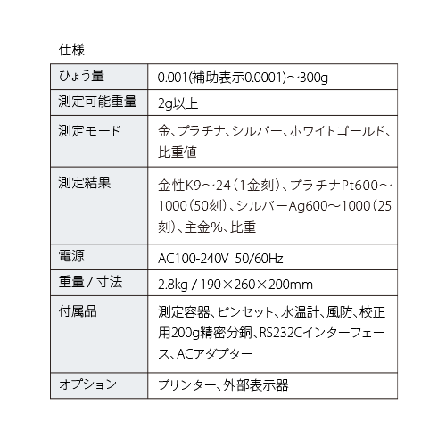 貴金属テスターGKS-300|貴金属鑑別機|Alfa Mirage Online Store 想像を超えての 貴金属テスター比重計 その他