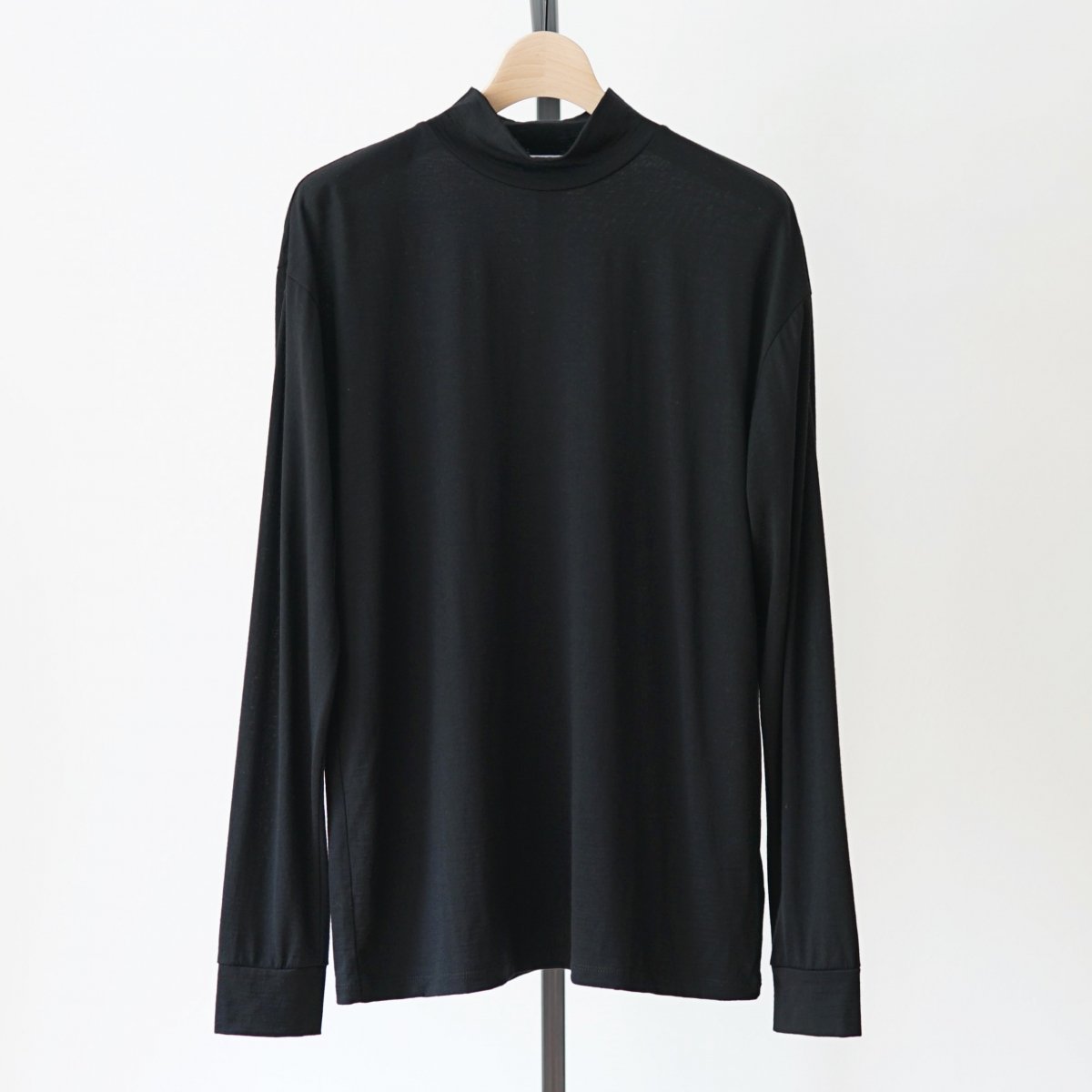 【UNDECORATED アンデコレイテッド】SUPER120 WOOL L/S T-SHIRTS - BLACK