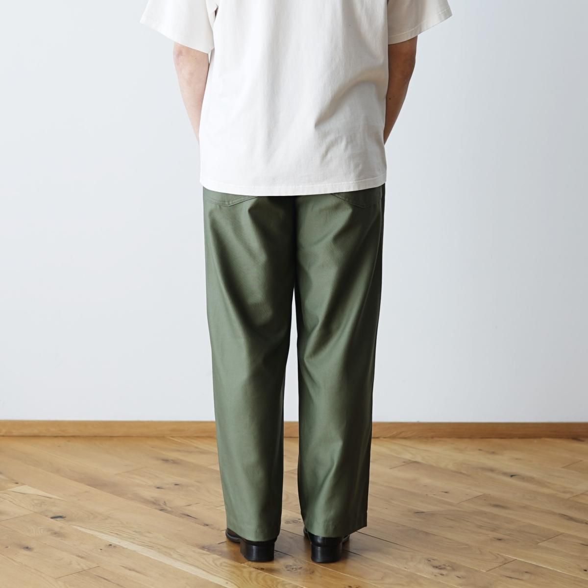 4/1入荷】【INTERIM インテリム】GIZA BACK SATIN BAKER PANTS - OLIVE