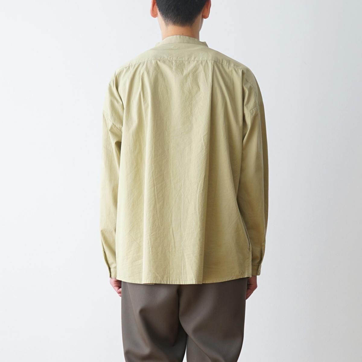SEEALL シーオール】 OVERSIZED BAND COLLAR SHIRTS - SAGE SEEALL シーオール】 OVERSIZED BAND COLLAR SHIRTS - SAGE