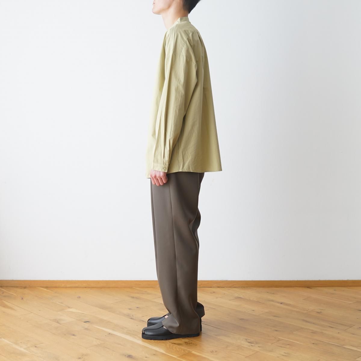 SEEALL シーオール】 OVERSIZED BAND COLLAR SHIRTS - SAGE SEEALL シーオール】 OVERSIZED BAND COLLAR SHIRTS - SAGE