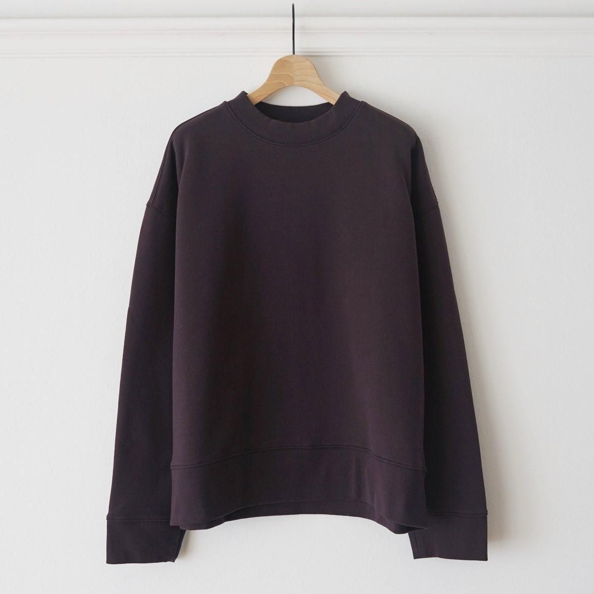 STUDIO NICHOLSON ˥륽 CREW NECK SWEAT SHIRT (TAU) - BLACK GRAPE