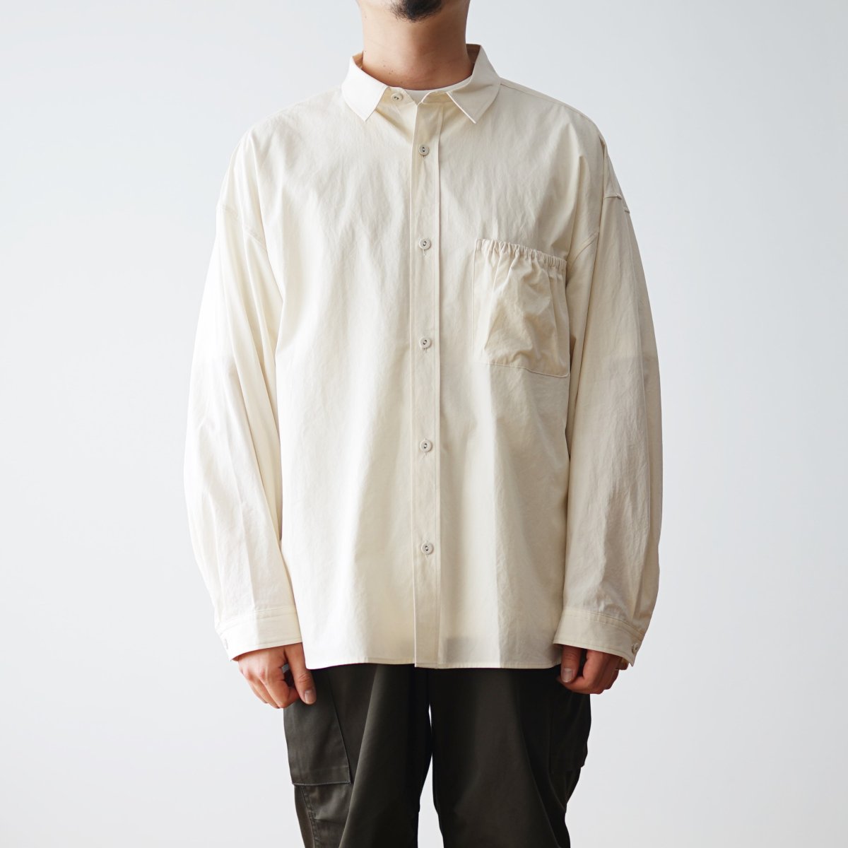 refomed リフォメッド】 WRIST PATCH WIDE SHIRT 