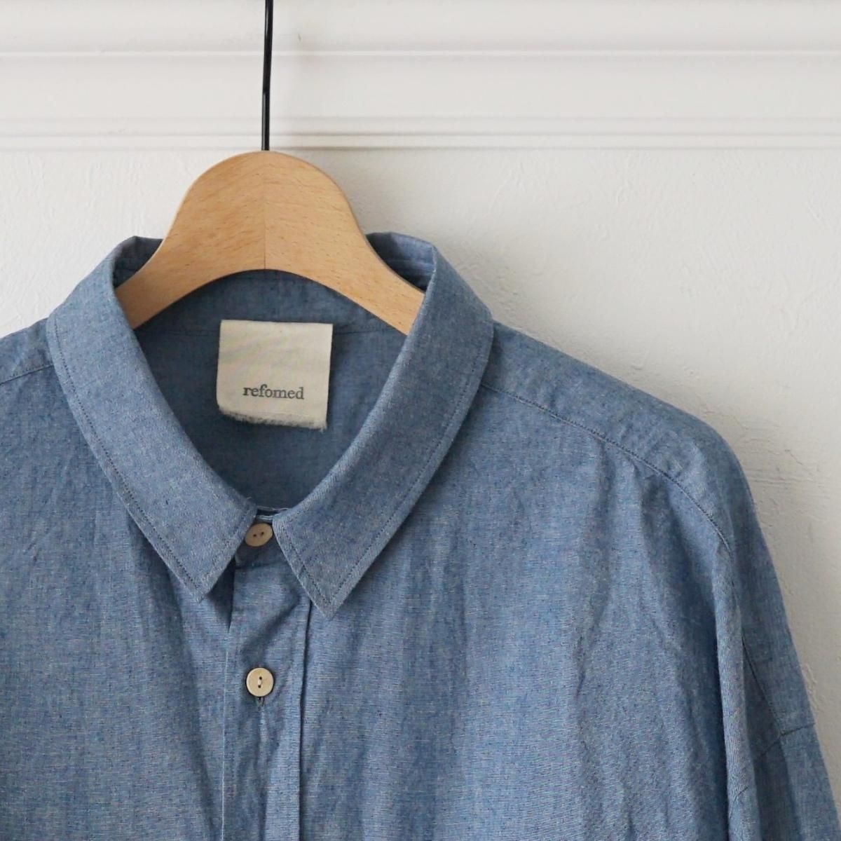 refomed リフォメッド】 WRIST PATCH WIDE SHIRT 