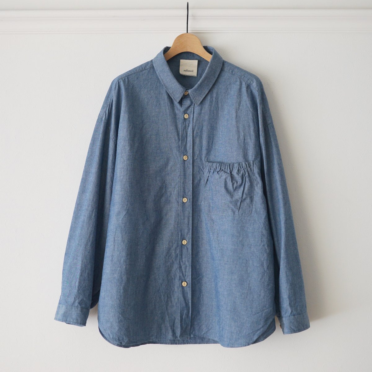 【refomed リフォメッド】 WRIST PATCH WIDE SHIRT 