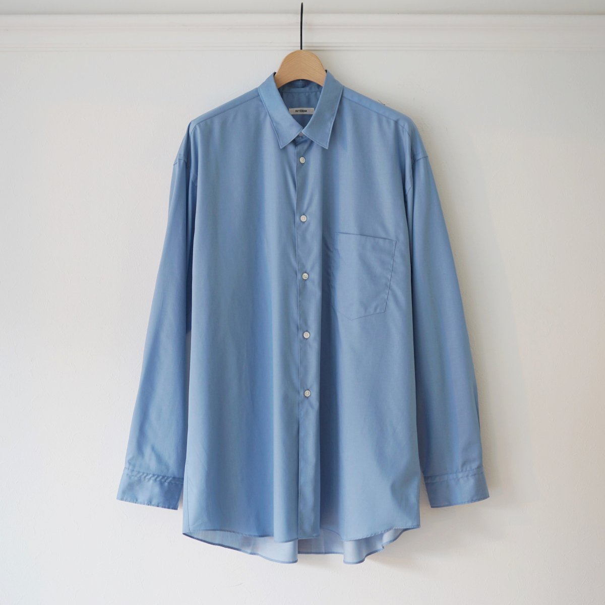 INTERIM ƥ HYPER BIG 200/2 SUPIMA TWILL REGULAR COLLAR SHIRT - BLUE