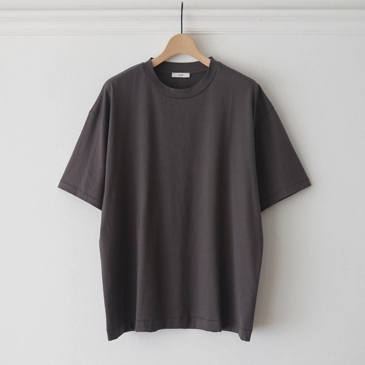 ATON ȥ SUVIN 60/2 OVERSIZED T-SHIRT - CHARCOAL GRAY