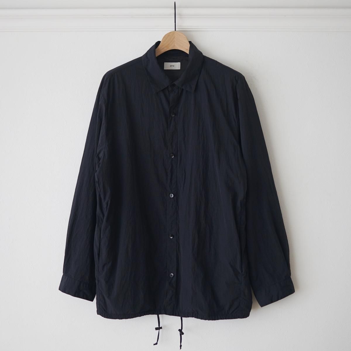 【ATON エイトン】 HAND DYED NYLON SHIRT JACKET - BLACK / PARK ONLINE STORE