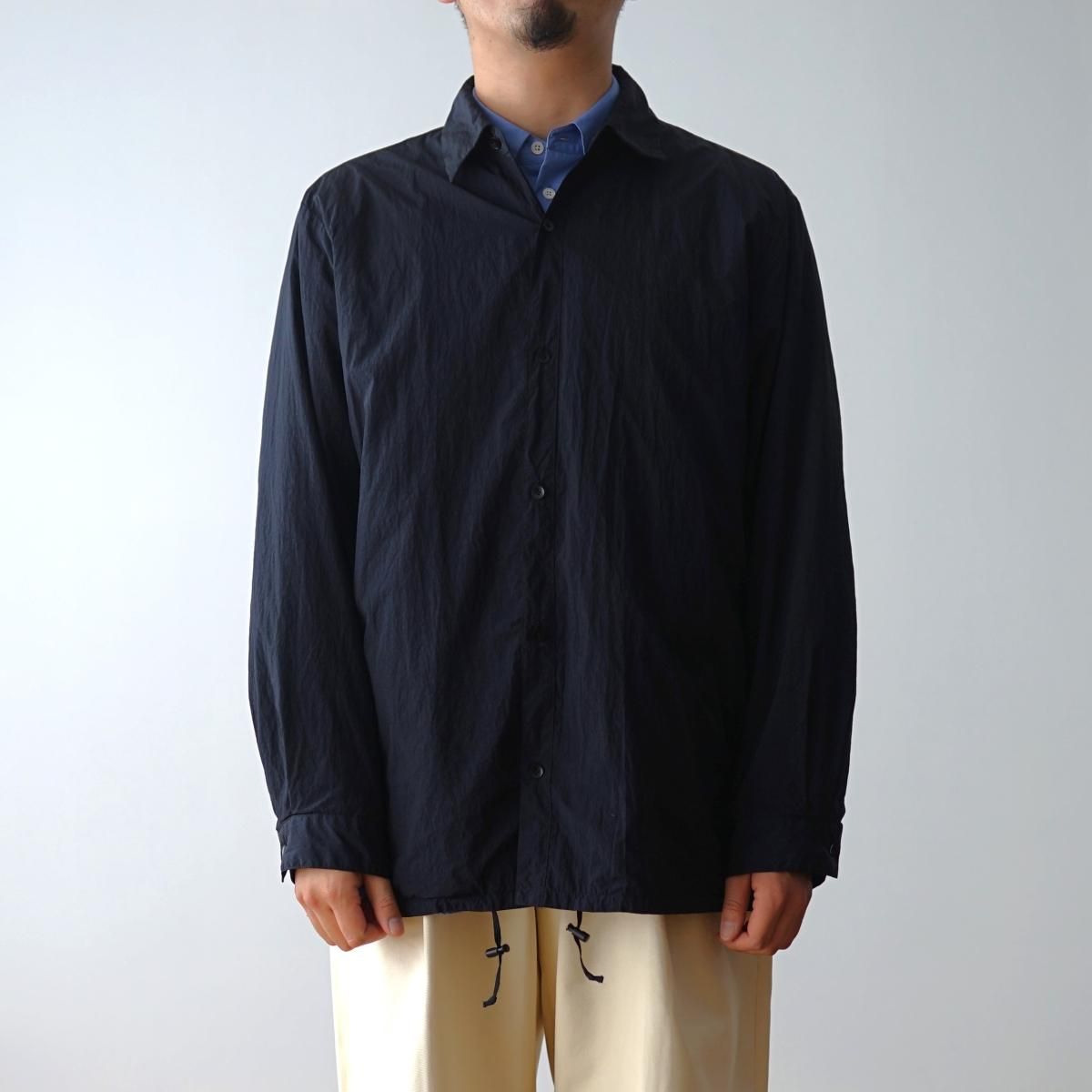 ATON エイトン】 HAND DYED NYLON SHIRT JACKET - BLACK / PARK ONLINE