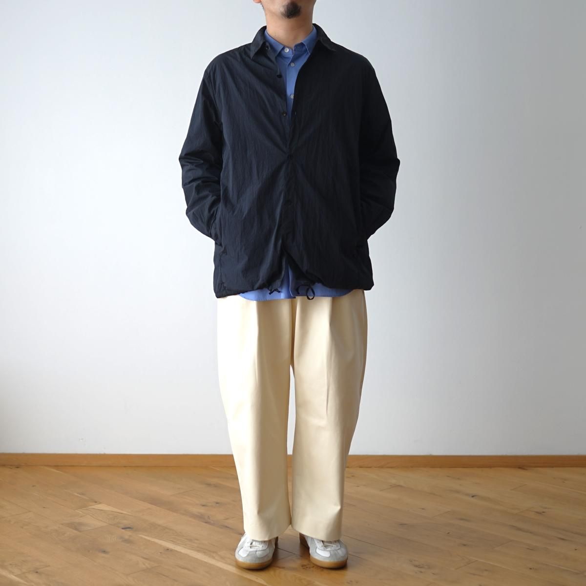 ATON エイトン】 HAND DYED NYLON SHIRT JACKET - BLACK / PARK ONLINE 