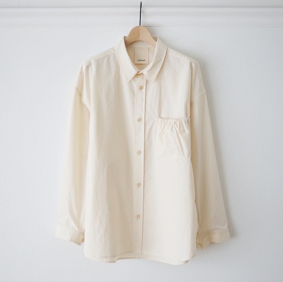 【2023 A/W】【ラスト1点】【refomed リフォメッド】 WRIST PATCH WIDE SHIRT 