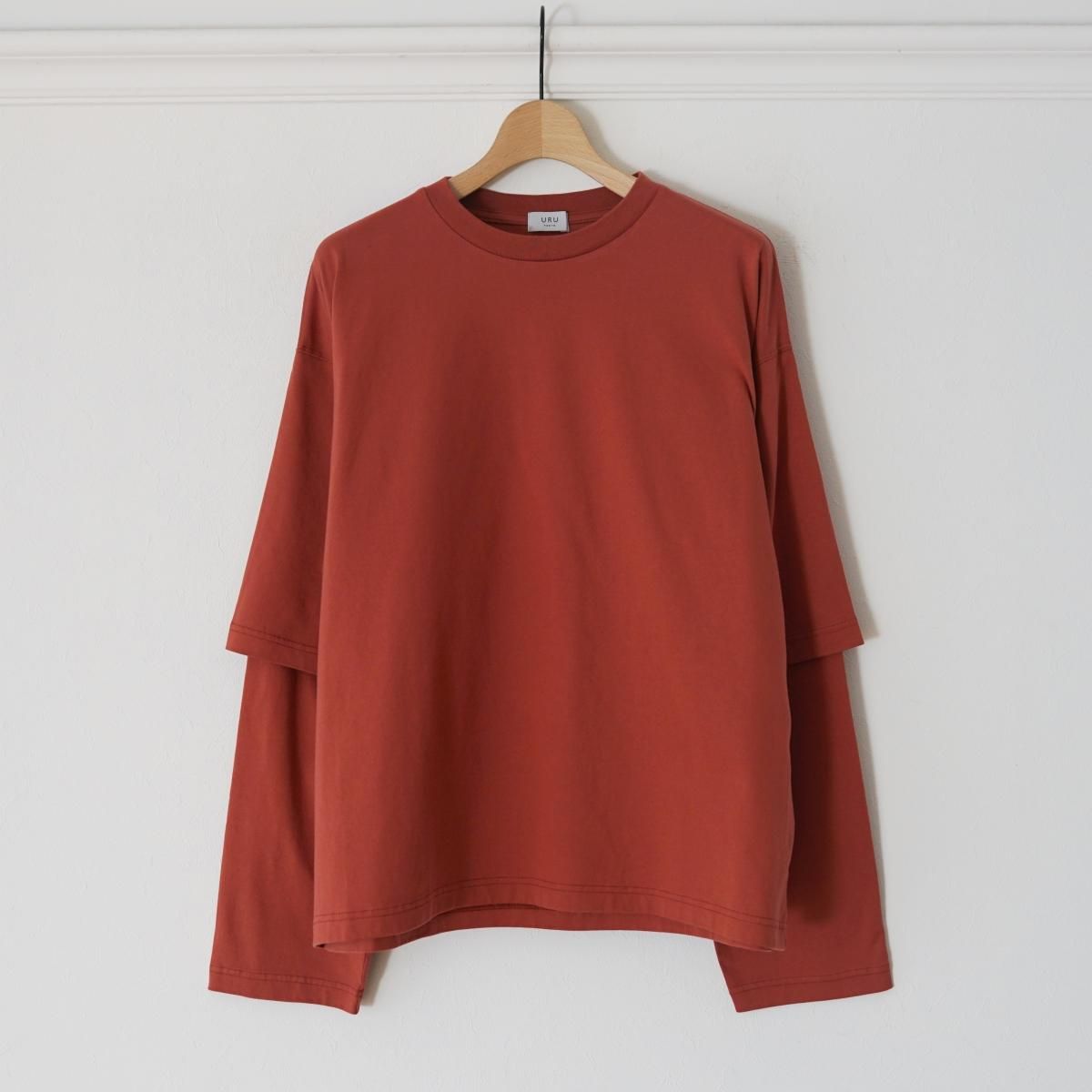 URU  CREW NECK L/S TEE - D.ORANGE