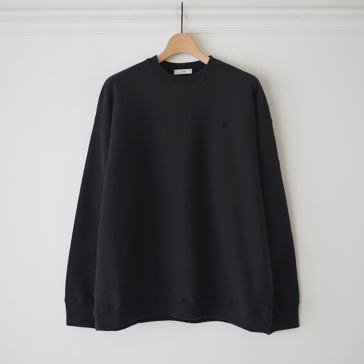 ڥ饹1ۡATON ȥ GARMENT DYE URAKE OVERSIZED SWEAT SHIRT - BLACK