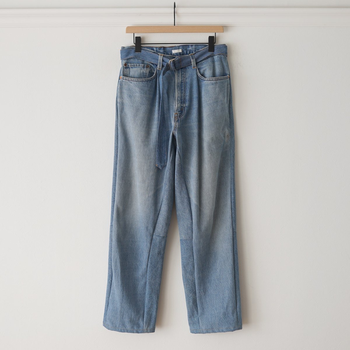 MEMBER ONLYۡSEEALL  RECONSTRUCTED BELTED BUGGY PANTS - DENIM