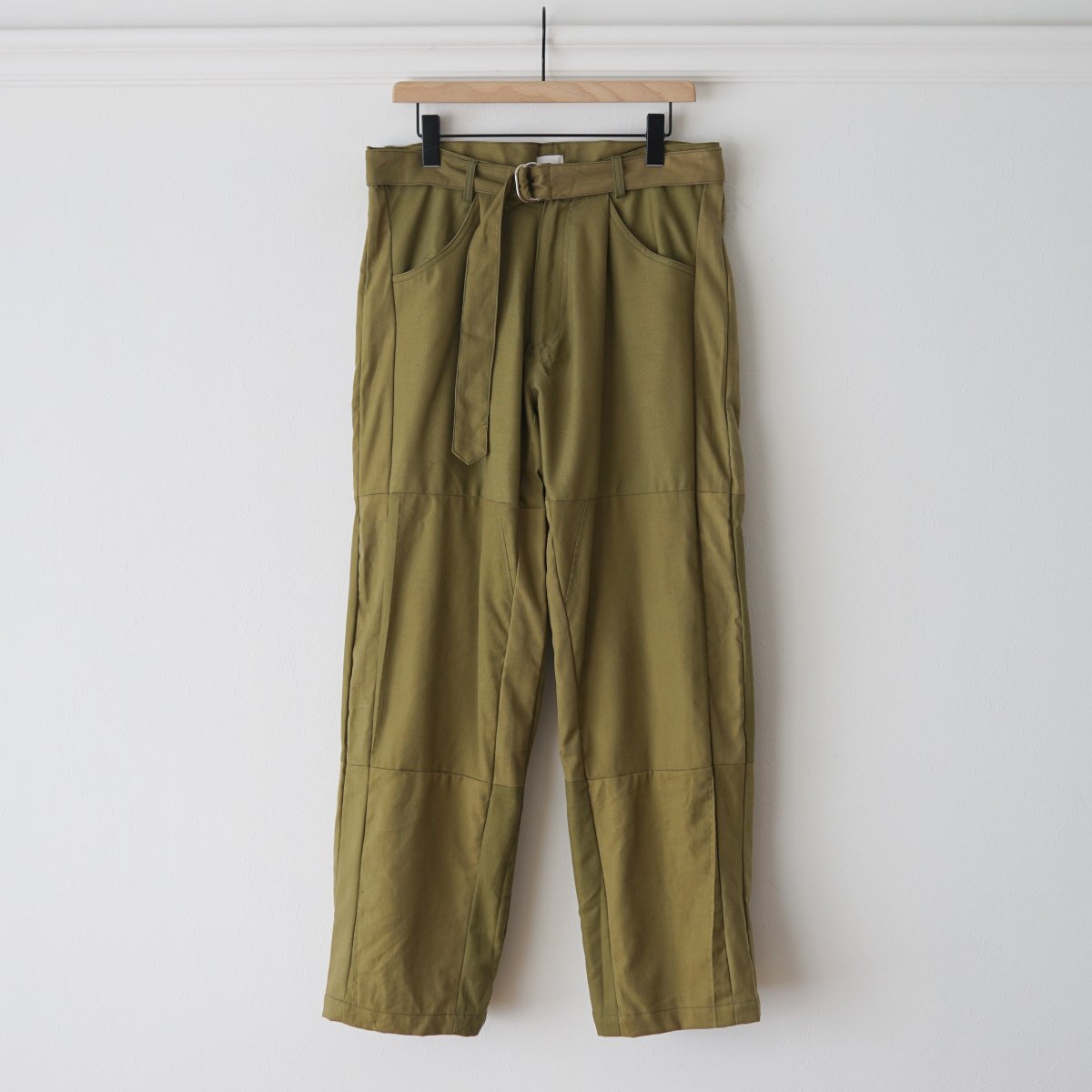 【SEEALL シーオール】 RECONSTRUCTED BELTED BUGGY PANTS - MILITARY