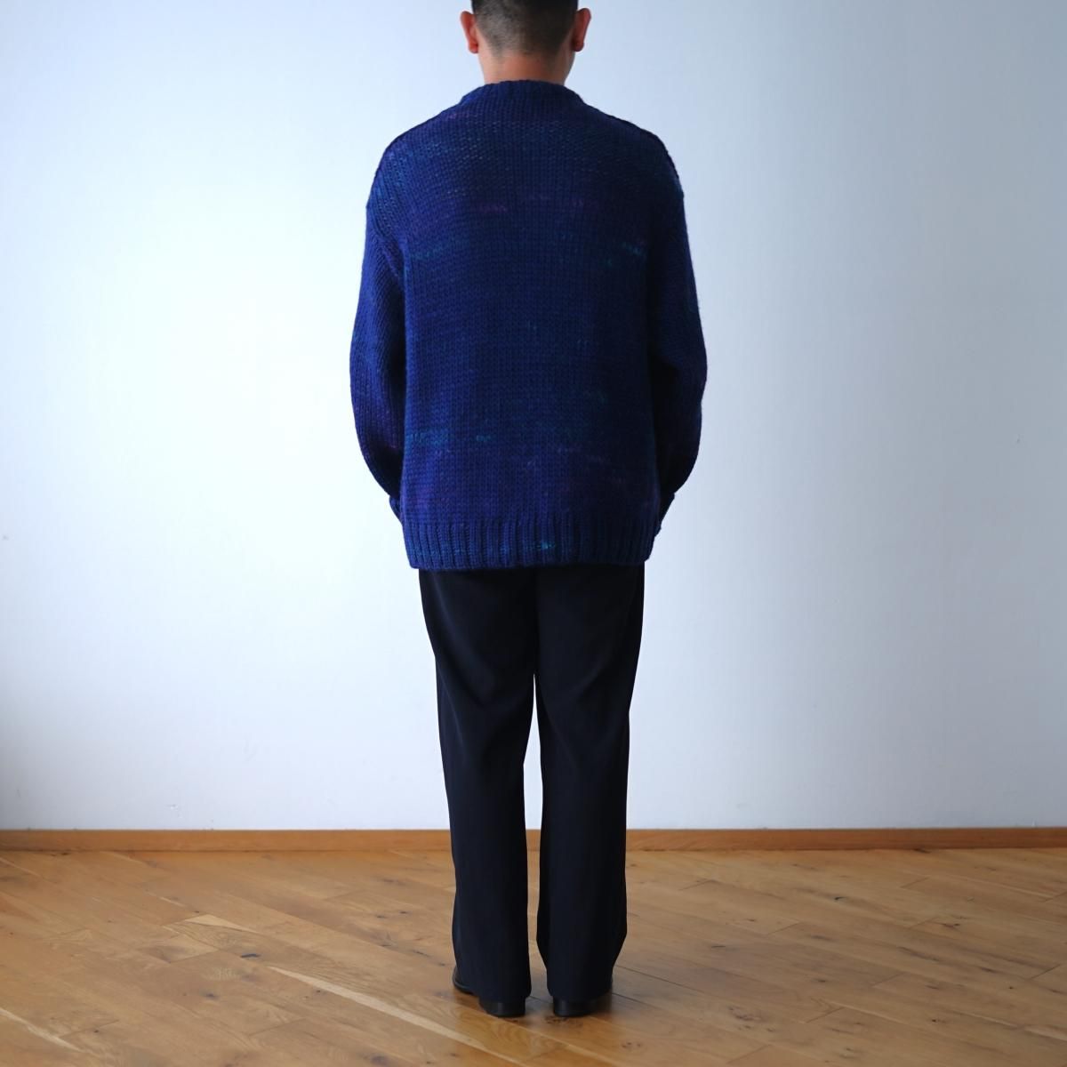 URU ウル】 CREW NECK KNIT - BLUE / PARK ONLINE STORE URU ウル】 CREW NECK KNIT - BLUE / PARK ONLINE STORE