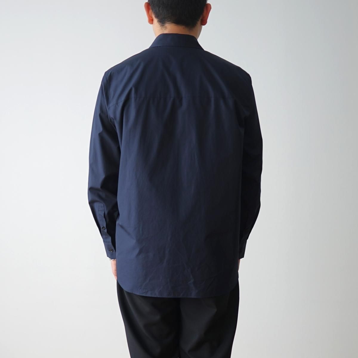 ATON エイトン】 SUVIN BROAD STANDARD SHIRT - NAVY / PARK