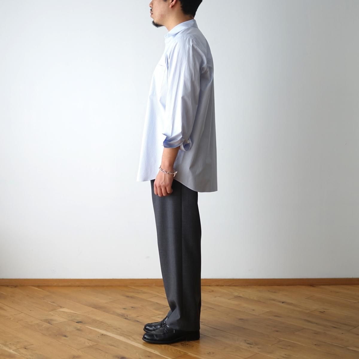 ATON エイトン Giza Stripe Standard Shirt ATON - Wallace & Murron Online Shop